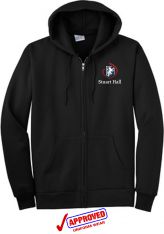 STUART HALL - Port & Company -  Fleece Full-Zip Hooded Sweatshirt, Black